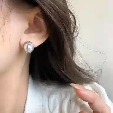 彤彤兔 韩系仿珍珠耳钉气质高级感时尚独特个性小众简约网红小巧 树脂 耳环 女款