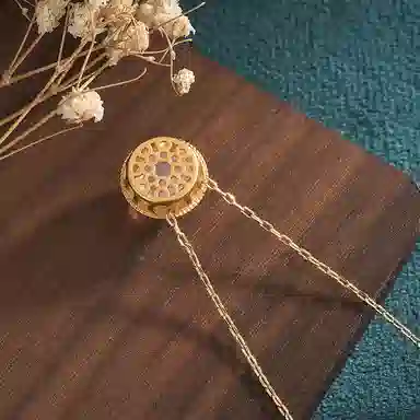 彤彤兔 国潮中式圆形配饰挂坠 铜 项链 女款