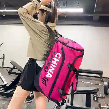 德力熊 多功能运动训练 尼龙 健身包 男女同款情侣款 黑色粉色卡其色玫红色黄色军绿色