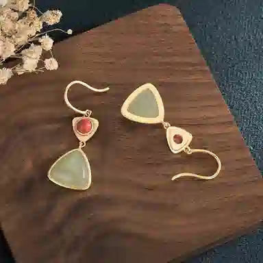 彤彤兔 复古气质优雅大气 铜 耳环 女款