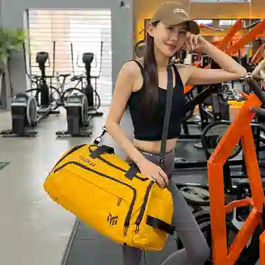 德力熊 休闲简约轻便 牛津布 健身包 男女同款情侣款 黑色桔色卡其色白色黄色军绿色湖蓝色灰色