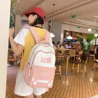 彤彤兔 轻便大容量百搭休闲 尼龙 双肩包 女款 黑色\紫色\粉色\红色\蓝色