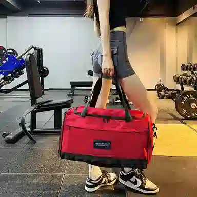 德力熊 出差便携 尼龙 健身包 男女同款情侣款 黑色粉色红色卡其色蓝色军绿色灰色