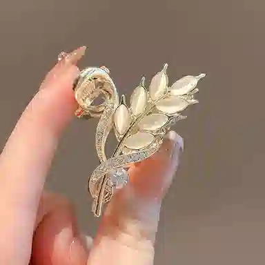 彤彤兔 气质金色麦穗抓夹夏优雅气质前额刘海夹后脑勺半扎发卡头饰发饰 发夹 女款