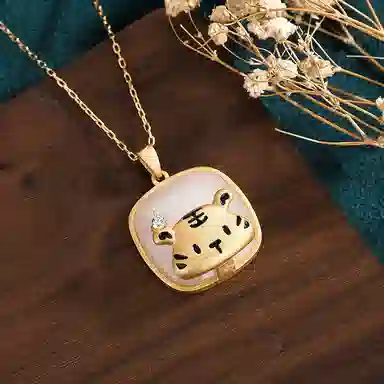 彤彤兔 萌版小老虎生肖虎吉祥物配饰 铜 项链 女款