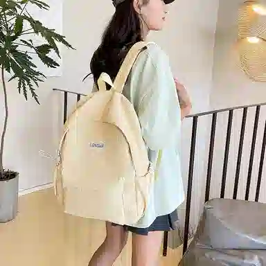 德力熊 时尚原宿个性条绒 尼龙 双肩包 女款 多色