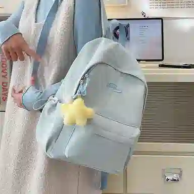 彤彤兔 韩版纯色小清新 尼龙 双肩包 女款 多色