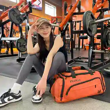 德力熊 休闲简约轻便 牛津布 健身包 男女同款情侣款 黑色桔色卡其色白色黄色军绿色湖蓝色灰色