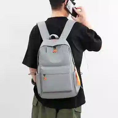 彤彤兔 纯色简约时尚 牛津布 双肩包 男款 黑色\灰色