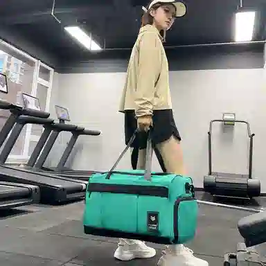 德力熊 干湿分离训练大容量短途旅行包 尼龙 健身包 男女同款情侣款 黑色/粉色/灰色/红色/黄色/蓝色/青绿色