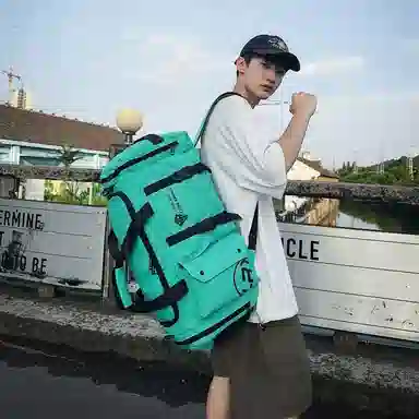 彤彤兔 大容量百搭行李袋收纳袋手提 尼龙 旅行包 男女同款情侣款 灰色/黑色/果绿色