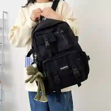 彤彤兔 韩版大容量高级感百搭 尼龙 双肩包 男女同款情侣款 多色