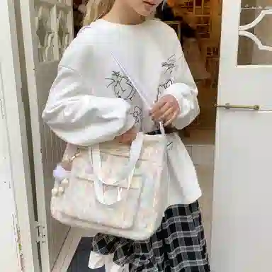 彤彤兔 日系百搭 帆布 帆布包单肩包 女款 多色