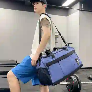 德力熊 干湿分离训练大容量短途旅行包 尼龙 健身包 男女同款情侣款 黑色/粉色/灰色/红色/黄色/蓝色/青绿色