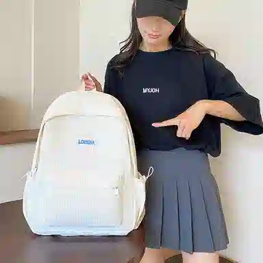 德力熊 时尚原宿个性条绒 尼龙 双肩包 女款 多色