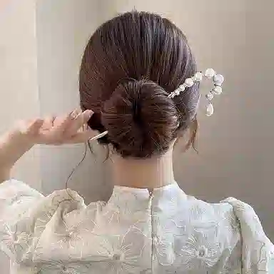 彤彤兔 气质中式古风盘发  简约旗袍 发簪 女款