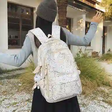 彤彤兔 多巴胺出游背包可爱卡通印花 尼龙 双肩包 女款 多色