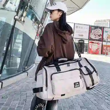 彤彤兔 大容量休闲简约百搭 尼龙 双肩旅行包 男女同款情侣款 灰色/黑色/绿色