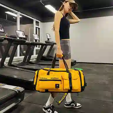 德力熊 训练潮牌 尼龙 健身包 男女同款情侣款 黑色粉色卡其色红色黄色军绿色蓝色