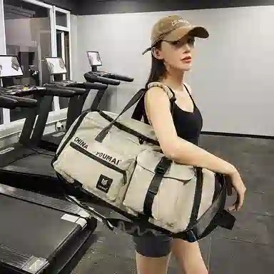 德力熊 训练潮牌 尼龙 健身包 男女同款情侣款 黑色粉色卡其色红色黄色军绿色蓝色