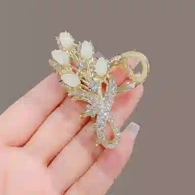 彤彤兔 高级感水钻穗抓夹后脑勺中号夹子头饰半扎发气质发卡 发夹 女款