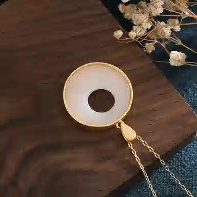 彤彤兔 国风年年有鱼平安扣宫廷复古 铜 项链 女款