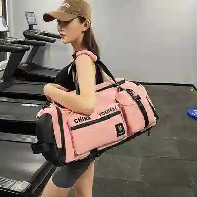 德力熊 训练潮牌 尼龙 健身包 男女同款情侣款 黑色粉色卡其色红色黄色军绿色蓝色