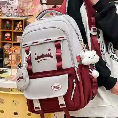 彤彤兔 韩版可爱书包简约 尼龙布 双肩包 常规 男女同款情侣款 多色