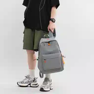 彤彤兔 纯色简约时尚 牛津布 双肩包 男款 黑色\灰色