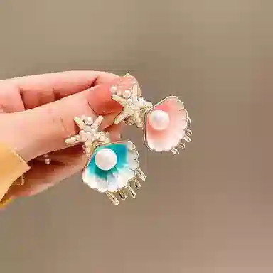 彤彤兔 发饰彩色贝壳夹小众时尚刘海夹侧边夹夹子头饰 发夹 女款