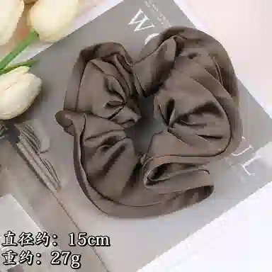 彤彤兔 法式高级感大肠纯色木耳边花苞缎面马尾肠圈气质头饰 布料 发圈 女款