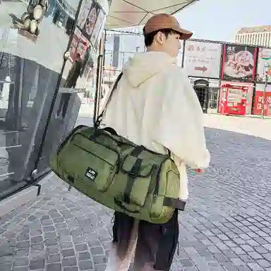 彤彤兔 大容量休闲简约百搭 尼龙 双肩旅行包 男女同款情侣款 灰色/黑色/绿色