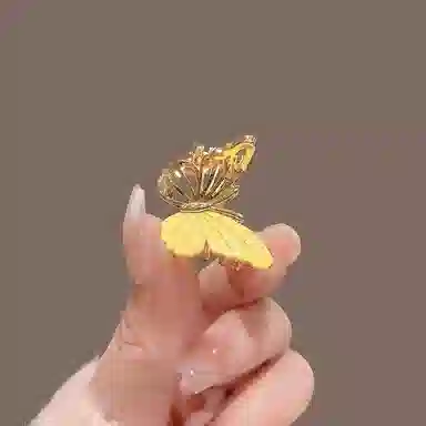 彤彤兔 高级感黄色蝴蝶时尚气质优雅 鲨鱼夹小号夹子抓夹发卡发饰 发夹 女款