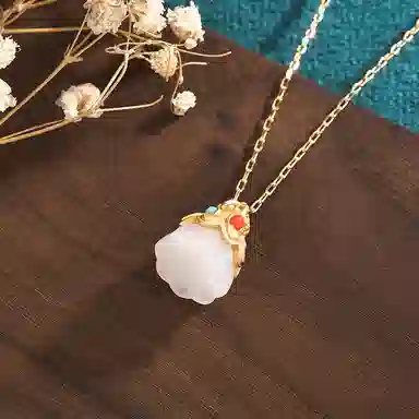 彤彤兔 复古莲蓬国风旗袍 铜 项链 女款