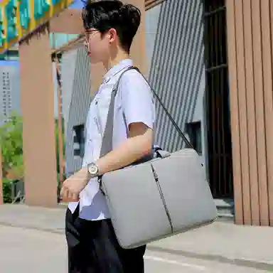 德力熊 纯色简约商务多功能 尼龙 公文包 男女同款情侣款 多色