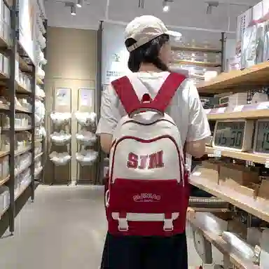 彤彤兔 轻便大容量百搭休闲 尼龙 双肩包 女款 黑色\紫色\粉色\红色\蓝色