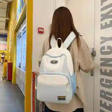 德力熊 撞色流行 尼龙 双肩包 男女同款情侣款 多色