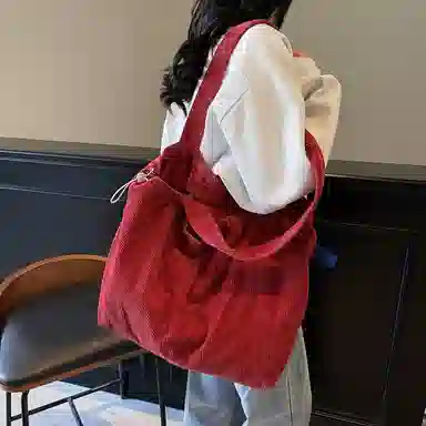 OUZIHUANG Corduroy Tote Bag