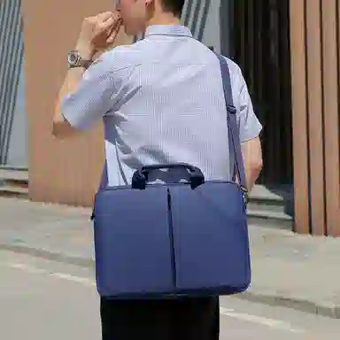 德力熊 纯色简约商务多功能 尼龙 公文包 男女同款情侣款 多色