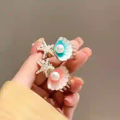 彤彤兔 发饰彩色贝壳夹小众时尚刘海夹侧边夹夹子头饰 发夹 女款