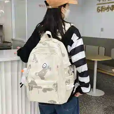 彤彤兔 韩版森系小清新简约 尼龙 双肩包 女款 多色