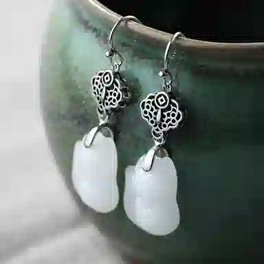 彤彤兔 复古中国风汉服旗袍宫廷风 人工宝石 耳环 女款