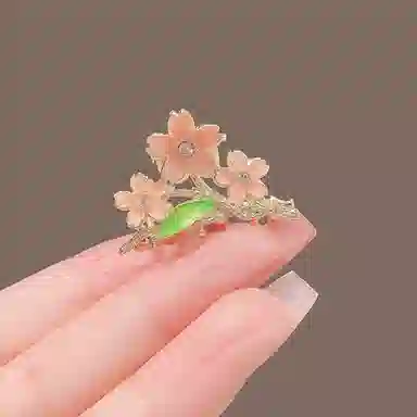 彤彤兔 森系仙美花朵抓夹高级感刘海夹前额 合金 发夹 女款