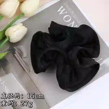 彤彤兔 法式高级感大肠纯色木耳边花苞缎面马尾肠圈气质头饰 布料 发圈 女款