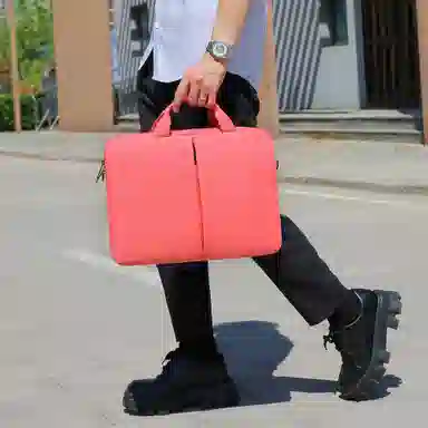 德力熊 纯色简约商务多功能 尼龙 公文包 男女同款情侣款 多色