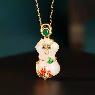 彤彤兔 国潮复古国风汉服旗袍锦衣玉食 铜 项链 女款