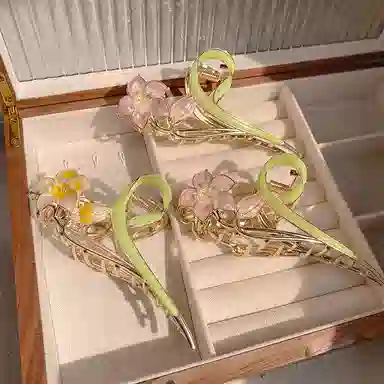 彤彤兔 森系栀子花甜美精致优雅 发夹 女款