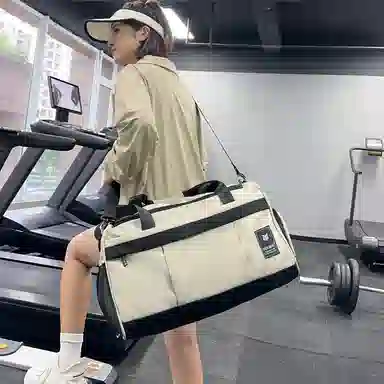 德力熊 干湿分离训练大容量短途旅行包 尼龙 健身包 男女同款情侣款 黑色/粉色/灰色/红色/黄色/蓝色/青绿色