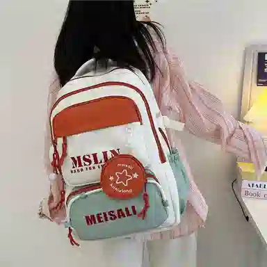 彤彤兔 百搭日系小清新高颜值 尼龙 双肩包 常规 女款 紫色/蓝色/黑色/棕色/绿色