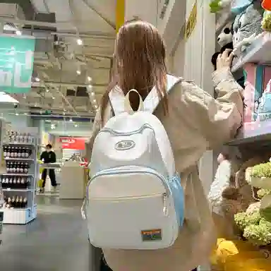 德力熊 撞色流行 尼龙 双肩包 男女同款情侣款 多色